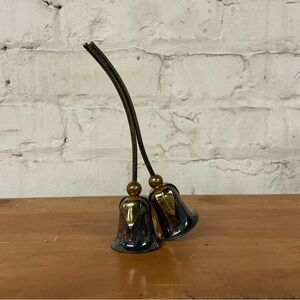 Elegant Brass and Black Bell Ornament